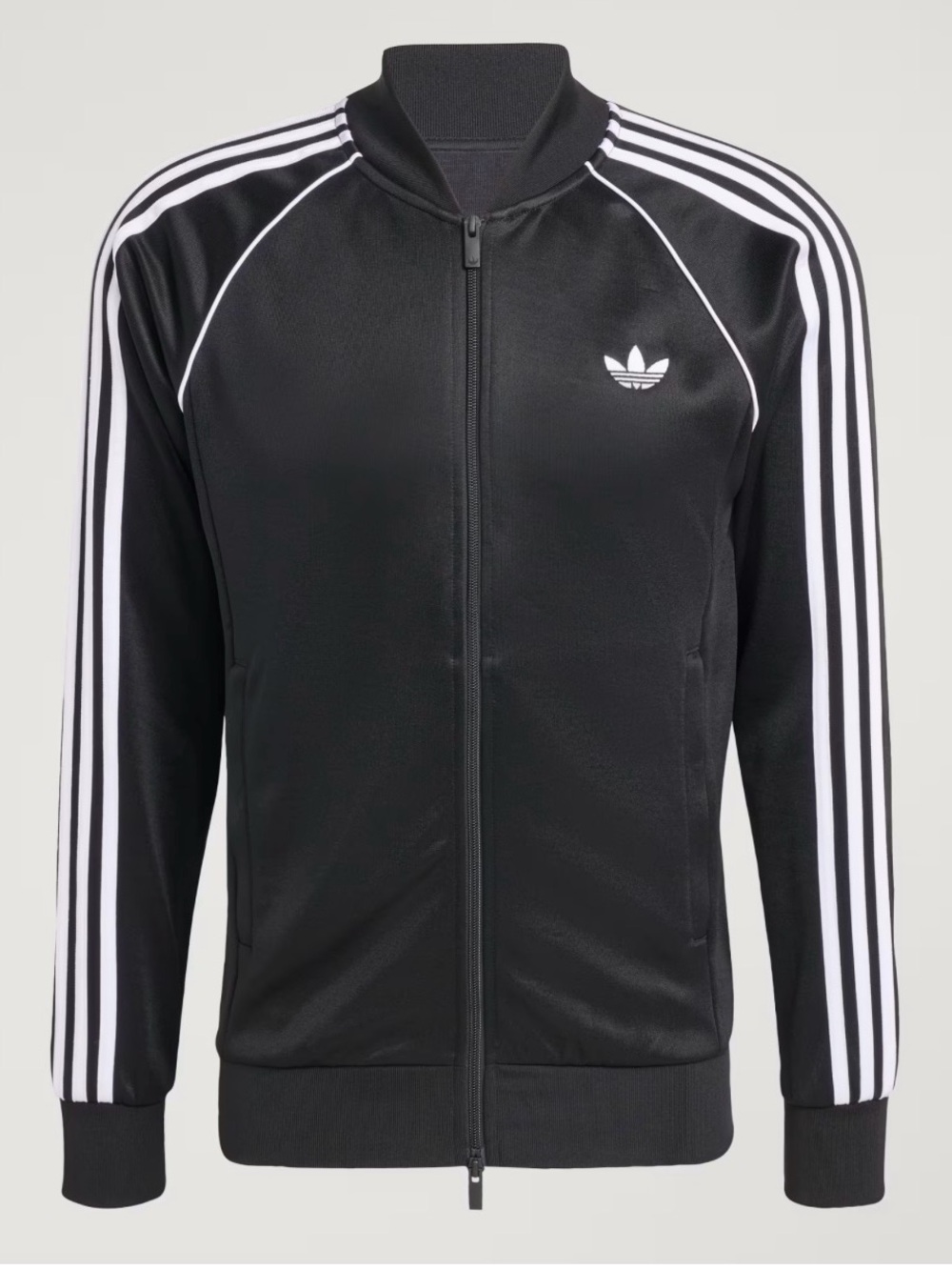 adidas Black Track Jacket with White Stripes